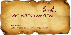 Sáfrán Leonárd névjegykártya