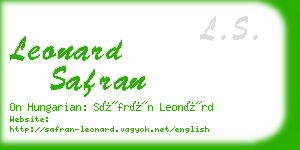 leonard safran business card